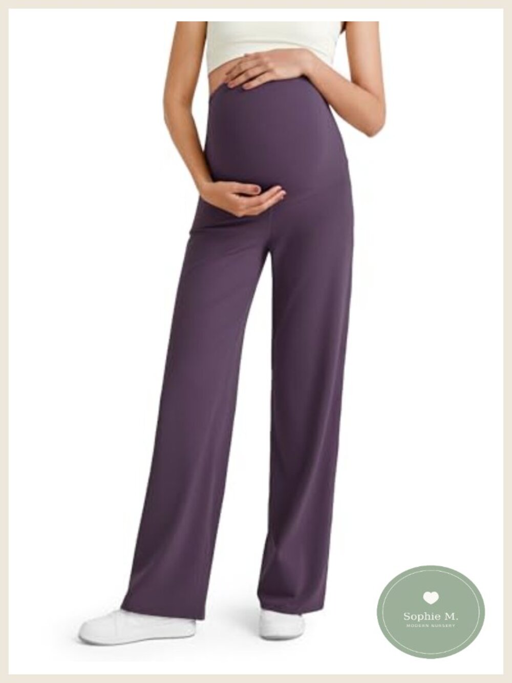 Maternity Yoga Pants Over the Belly High Rise Wide Leg Nylon Lycra